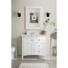 James Martin Vanities Palisades 36in Single Vanity, Bright White w/ 3 CM Ethereal Noctis Quartz Top 527-V36-BW-3ENC